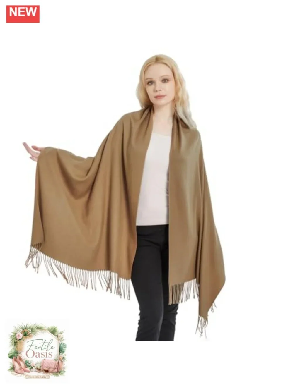 Soft Pashmina Shawl Wrap for Women, Wedding Bridesmaid Scarf, 27x78 Inches,